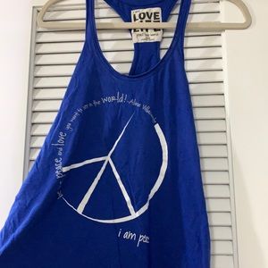 Peace Love World Razorback Peace Sign Top